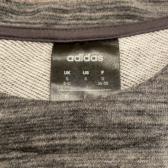 Adidas sz S Climalite Xpressive cropped sweatshirt space age gray mesh shoulders - Picture 4 of 10